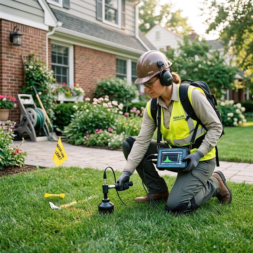 Technician conducting comprehensive water leak detection in Pittsburg CA